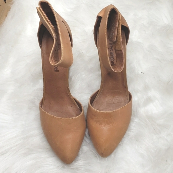 Jeffrey Campbell Tan Leather Wedge Sandals 6 Ankle strap - Picture 3 of 12